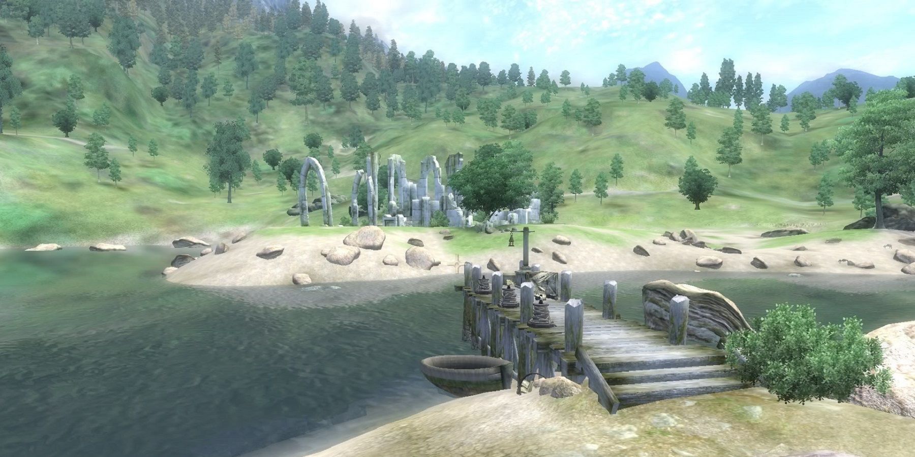 Image de The Elder Scrolls 4: Oblivion montrant la zone extérieure près de l'entrée des égouts de la Cité Impériale.