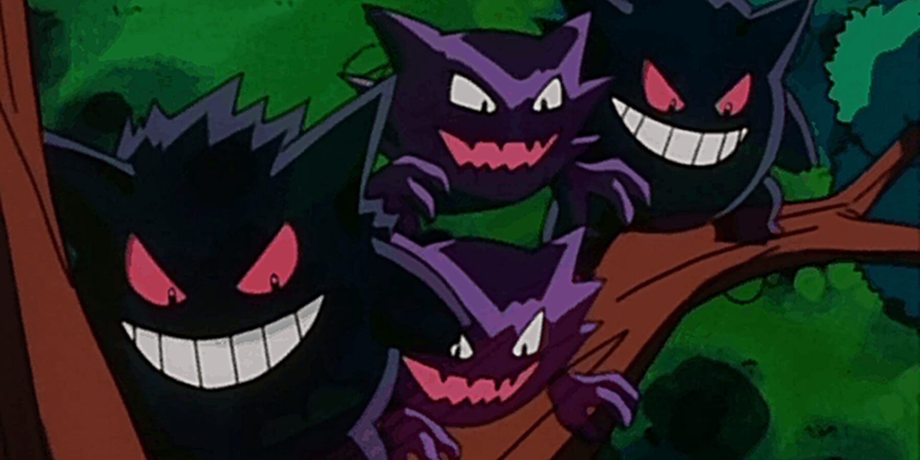 pokemon gengar hanteur sur les arbres