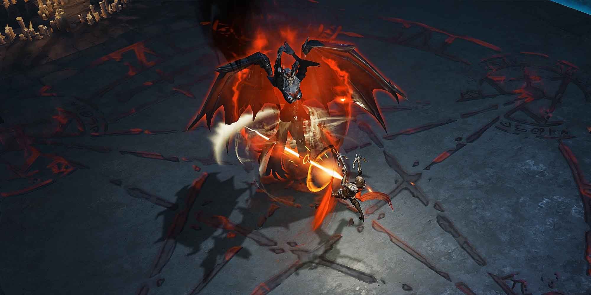 Un chasseur de démons combattant un boss dans Diablo Immortal