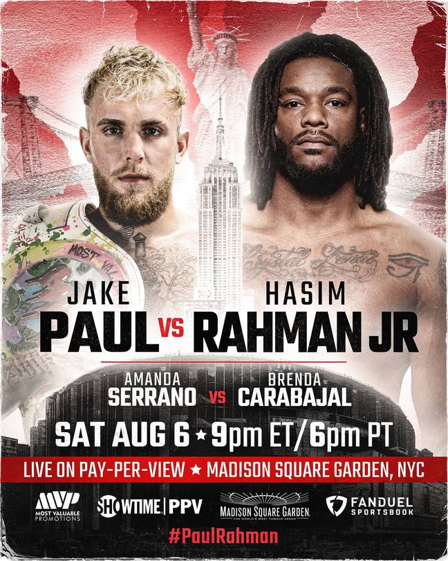 Jake Paul vs Hasim Rahman Jr. aura lieu le 6 août. Crédit : MVP/Showtime