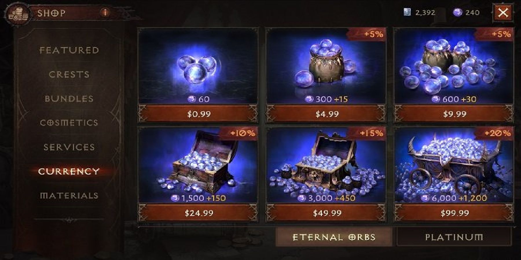 Diablo Immortal Shop Microtransaction