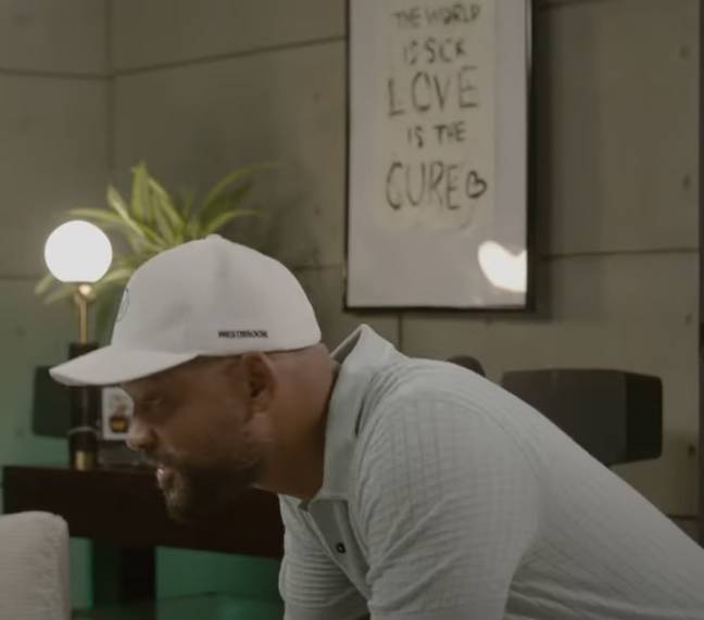 L'œuvre était en arrière-plan de la vidéo de Will. Crédit : Will Smith/YouTube