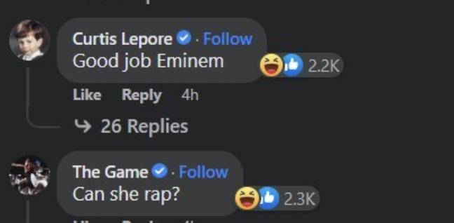 Les commentaires de The Game sont venus avant qu'il ne laisse tomber sa piste sur Eminem.  Crédit : Peter Quillin/Facebook