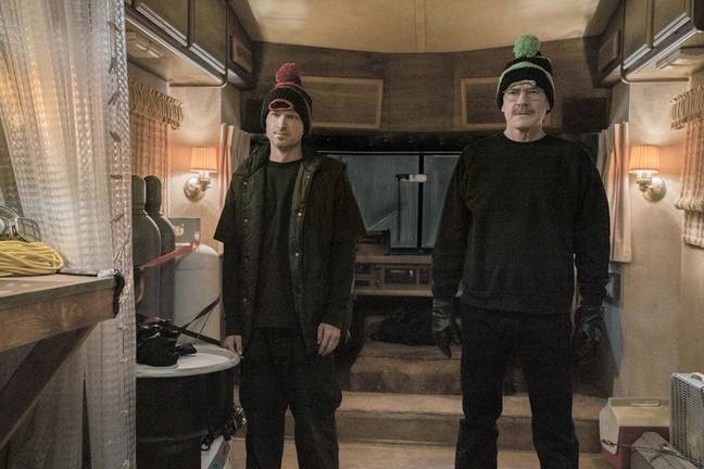 Aaron Paul et Bryan Cranston sont également revenus en tant que Jesse Pinkman et Walter White.  Crédit : AMC
