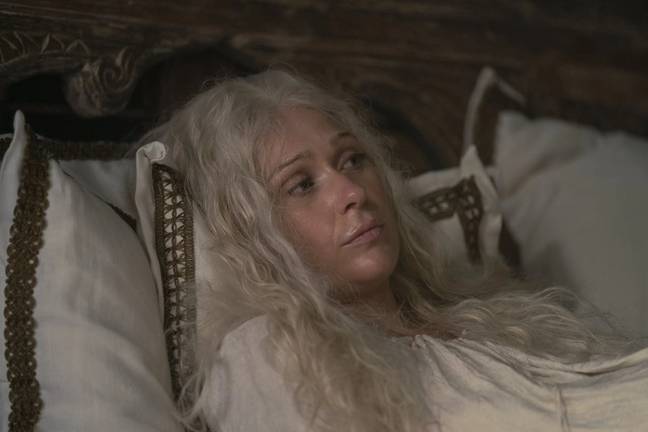 Ce fut une fin précoce et sanglante pour la reine Aemma. Crédit : HBO/House of the Dragon