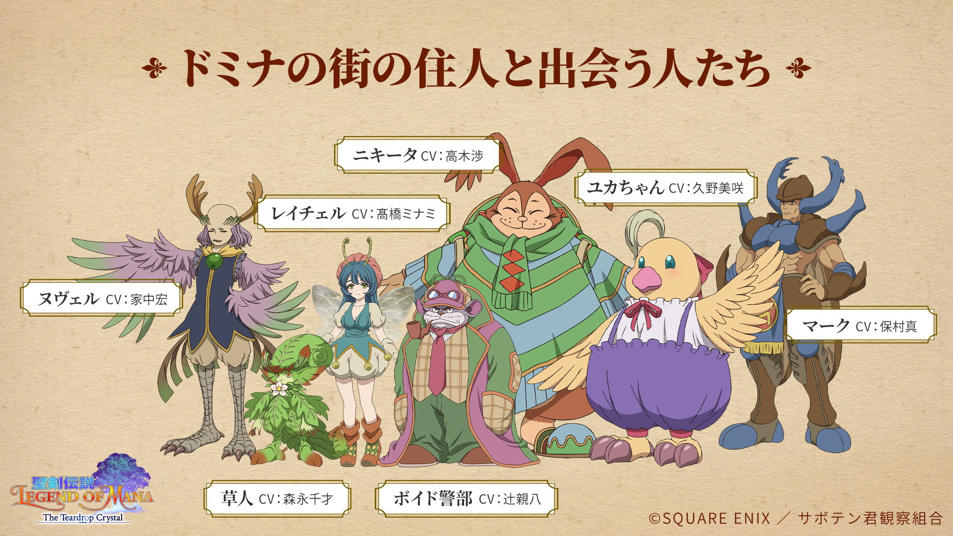 Le casting de l'anime Legend of Mana