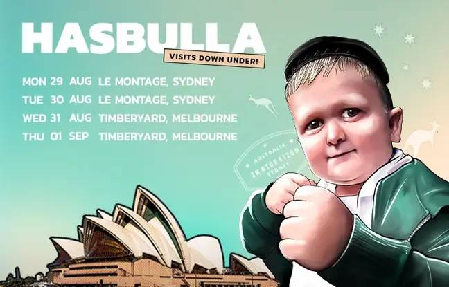 Hasbulla est actuellement en tournée en Australie.  Crédit : The Hour Group