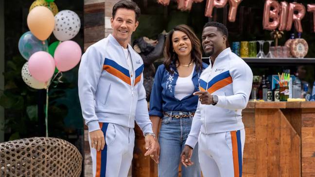 Me Time met en vedette Kevin Hart et Mark Wahlberg en tant que vieux amis qui se reconnectent pour un week-end sauvage. Crédit : Netflix