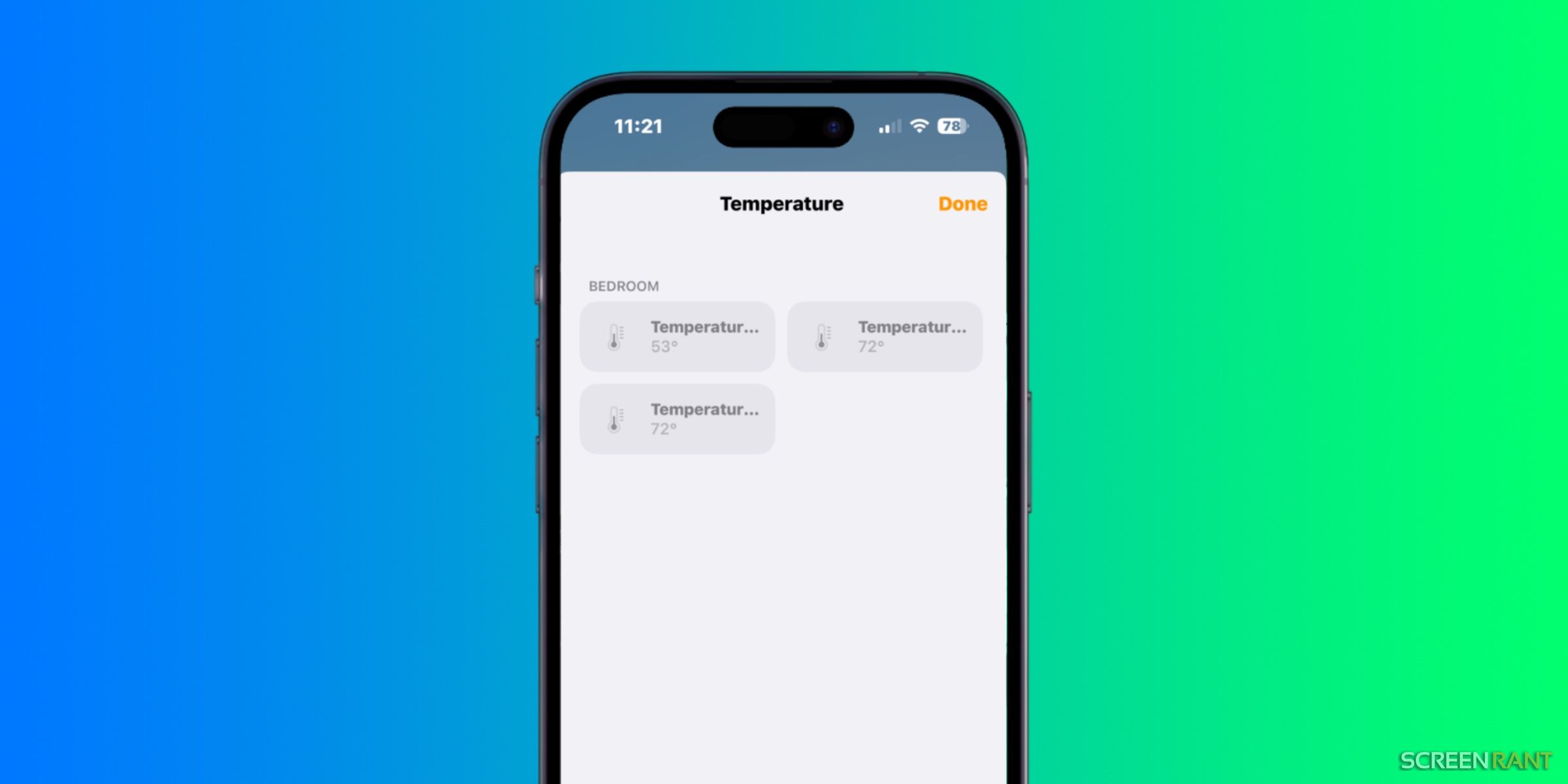 Relevés de température ambiante du HomePod 2.
