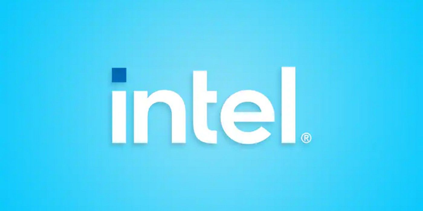 Logo Intel sur fond bleu