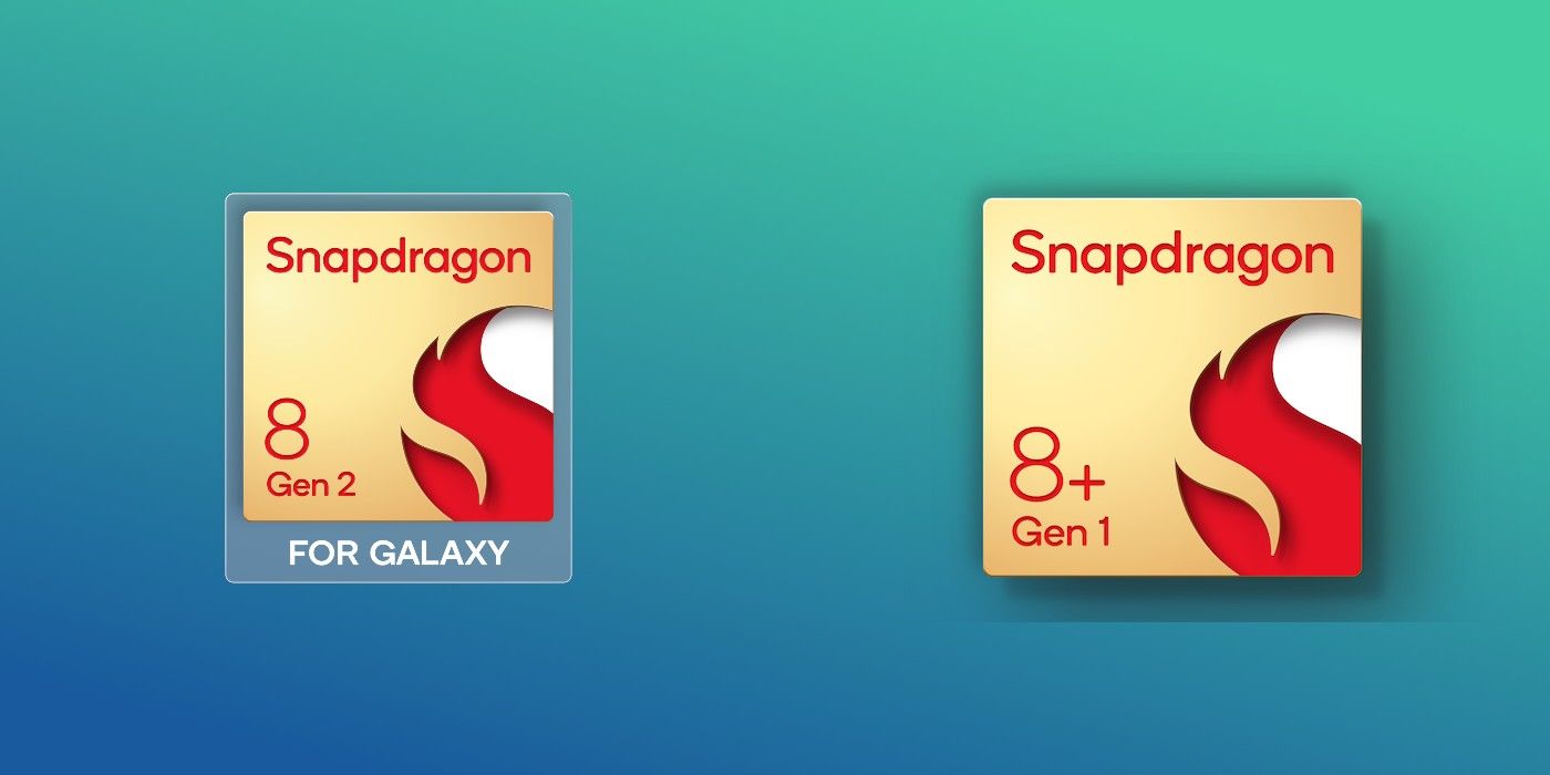 Une photo montrant le badge du Snapdragon 8 Gen 2 pour Galaxy et du Snapdragon 8+ Gen 1