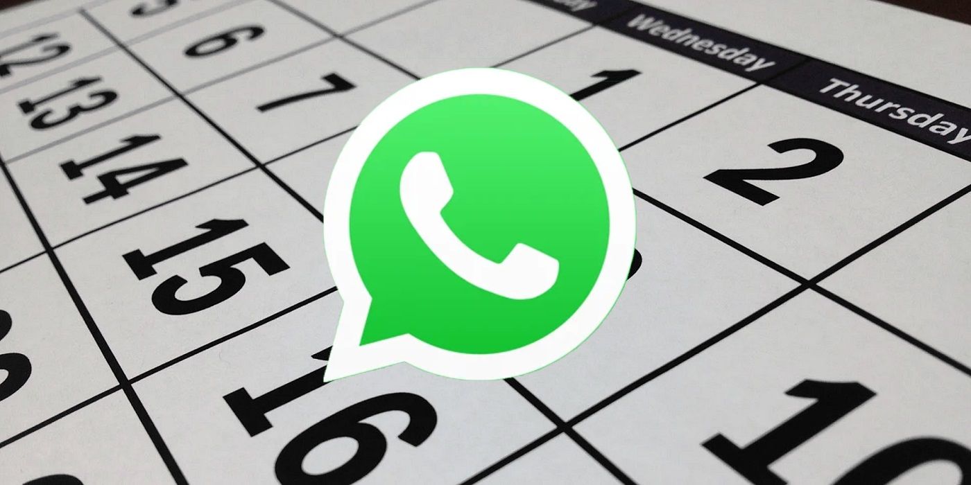 Logo WhatsApp avec un calendrier en arrière-plan