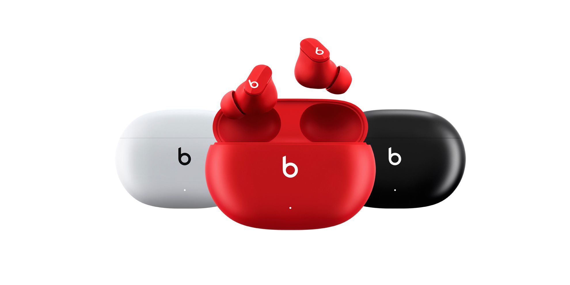 Beats Studio Buds en blanc, rouge et noir