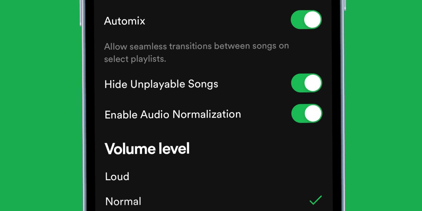 Spotify 'Masquer les chansons illisibles' activé dans les paramètres