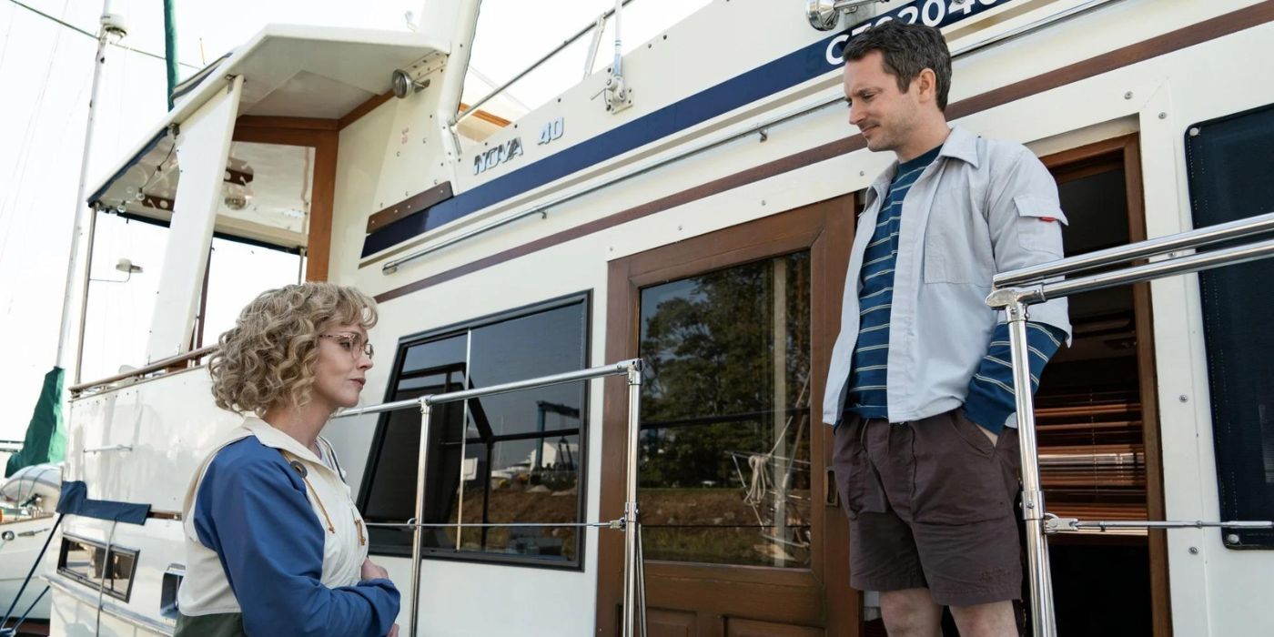 Christina Ricci comme Misty et Elijah Wood comme Walter dans Yellowjackets Saison 2