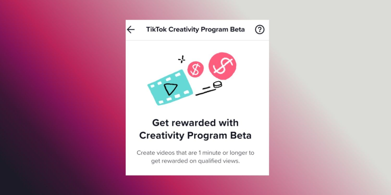 La page d'accueil de la bêta du programme de créativité de TikTok