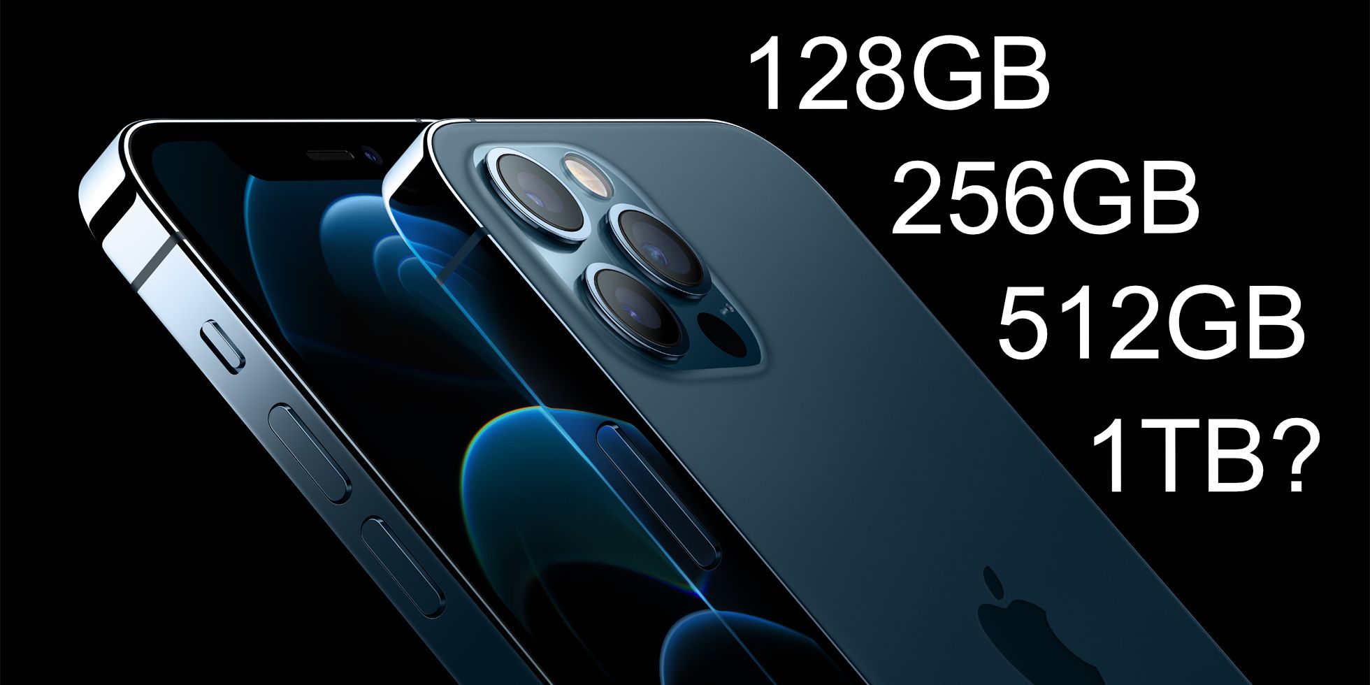 Rendu de l'iPhone avec des options de stockage supposées pour l'iPhone 13