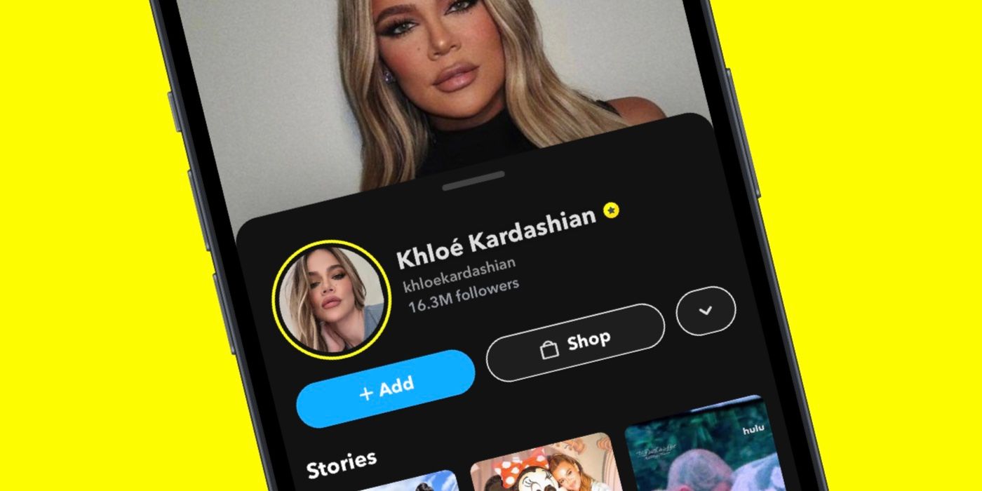 Cercle jaune autour de l'histoire Snapchat de Khloe Kardashian