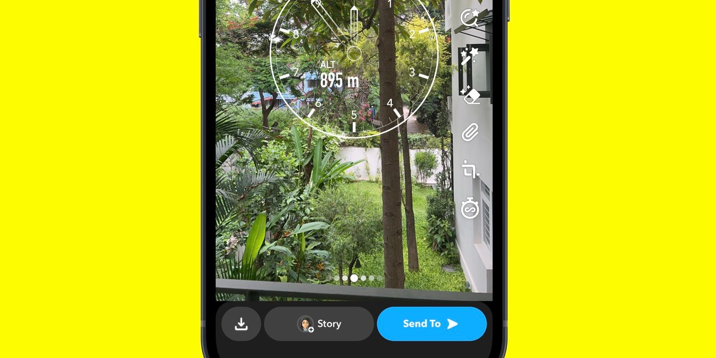 Autocollant d'altitude Snapchat sur les histoires