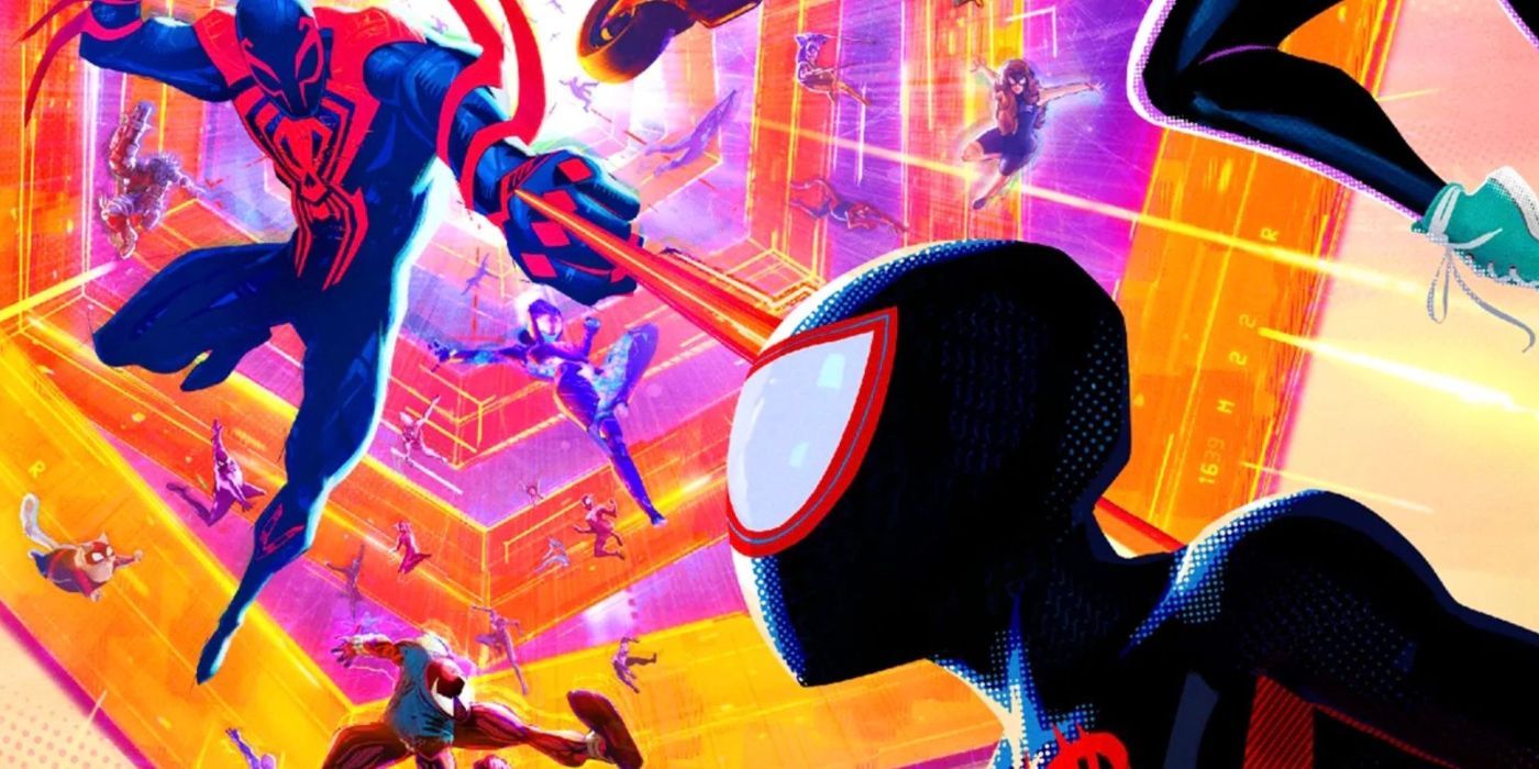 Miguel et la Spider Society chassent des kilomètres dans Spider-Man: Across the Spiderverse