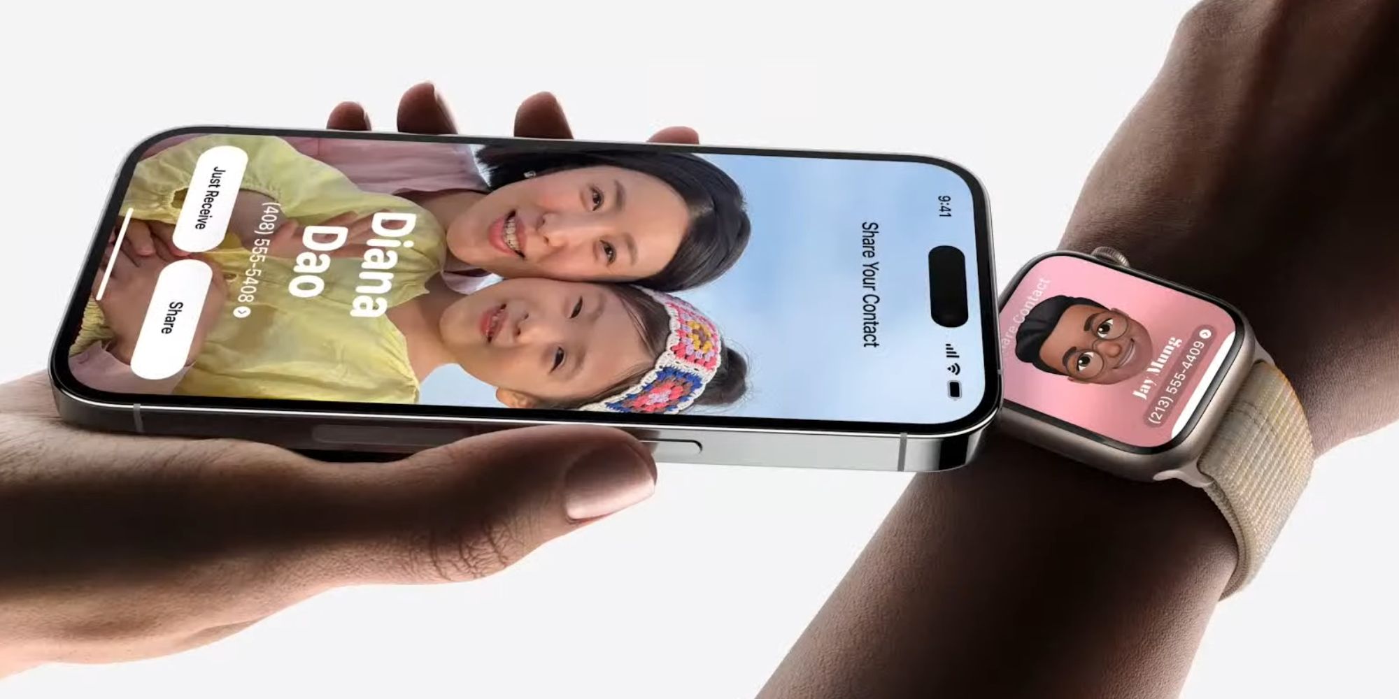 partager des contacts d'un iPhone vers une Apple Watch à l'aide de NameDrop
