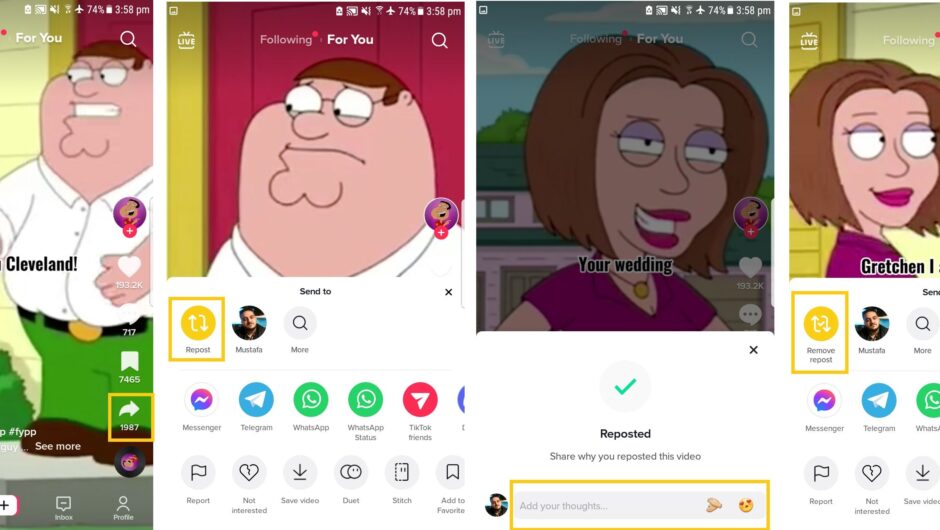 Comment annuler une republication sur TikTok