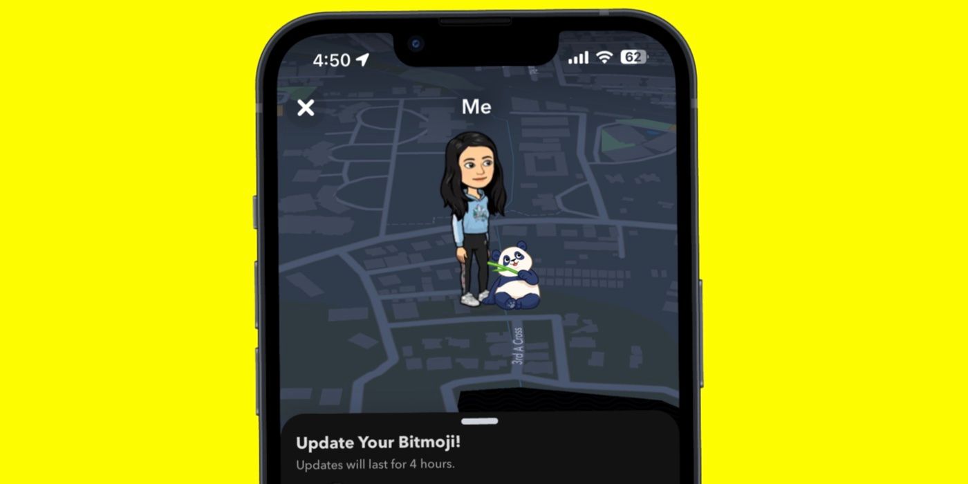 Snapchat Bitmoji avec un panda de compagnie sur Snap Map