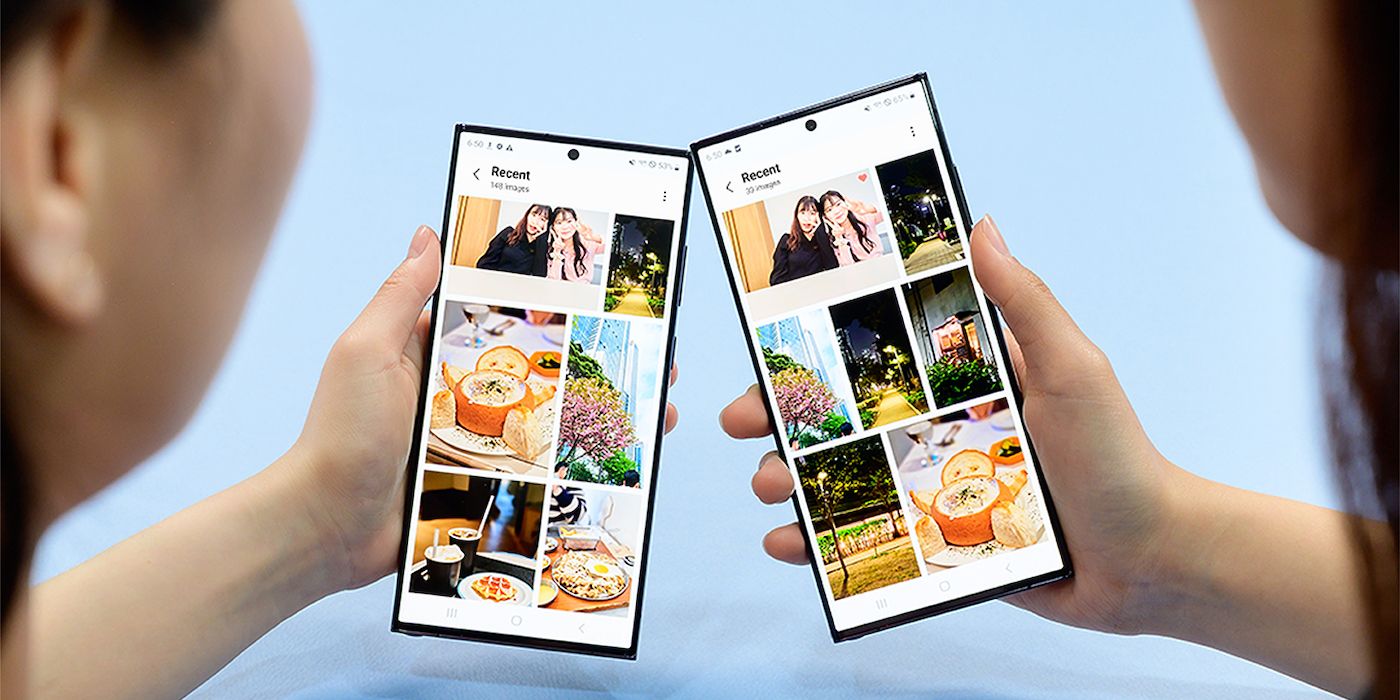Samsung Quick Share utilisé sur deux téléphones Galaxy