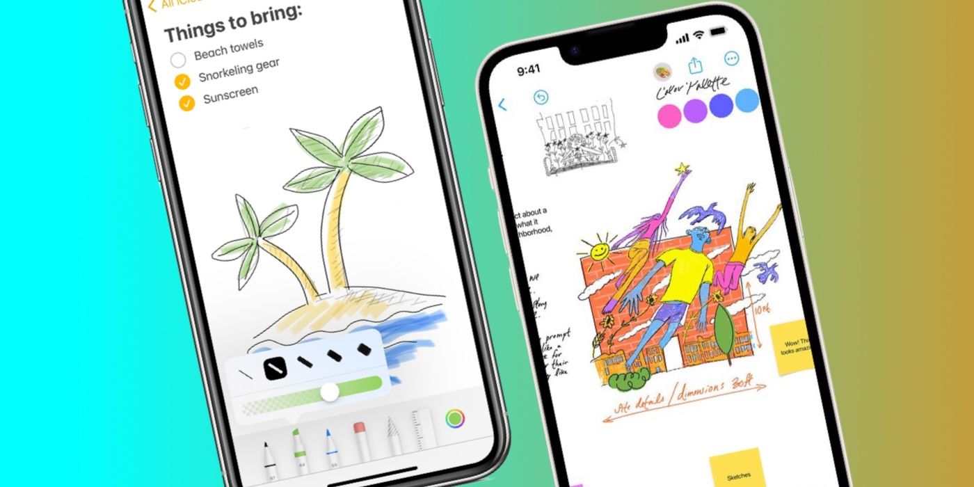 Notes contre forme libre sur iPhone