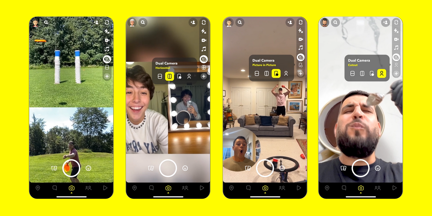 Image officielle de la double caméra Snapchat