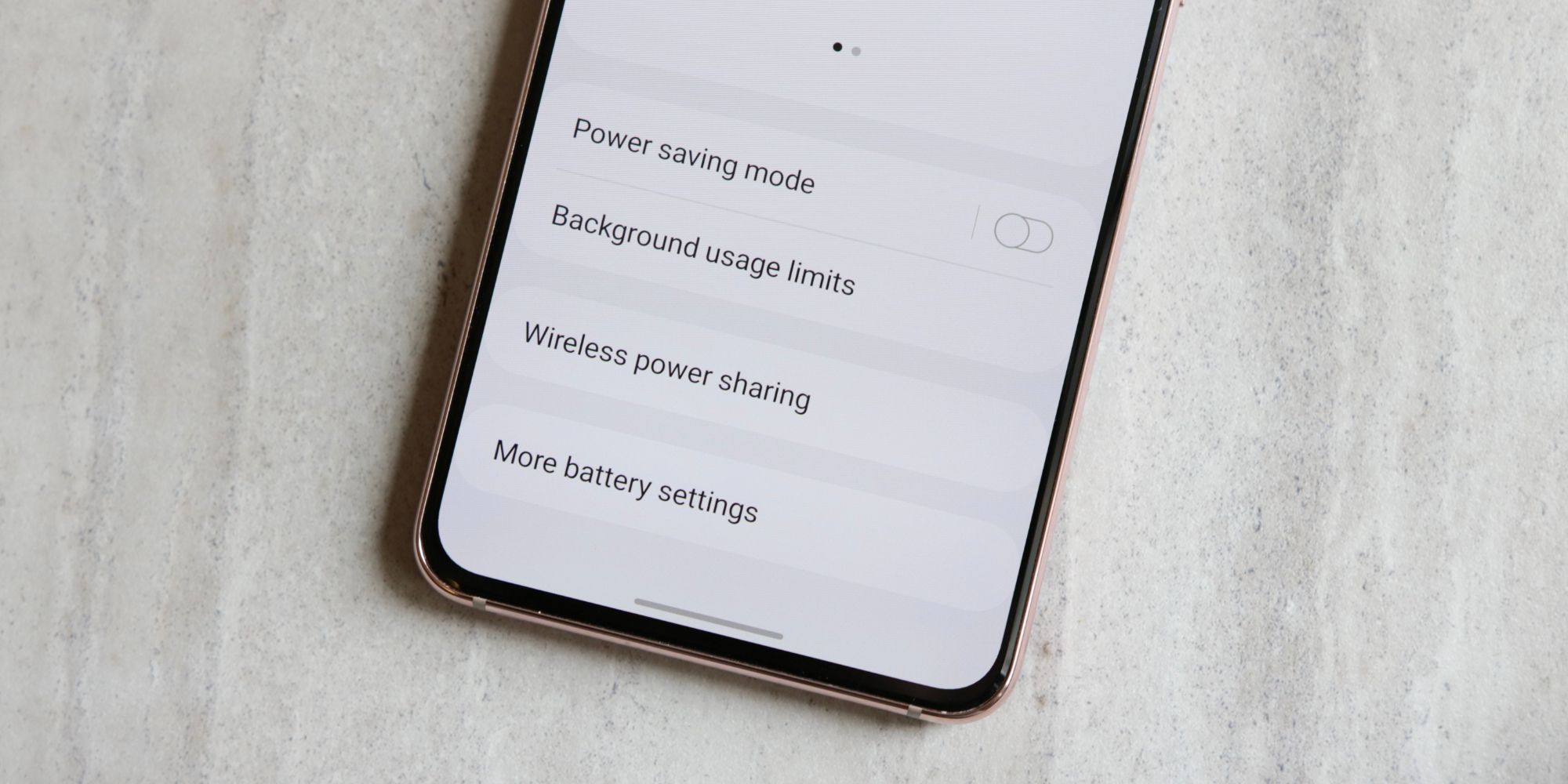 Paramètres de la batterie du Galaxy S21