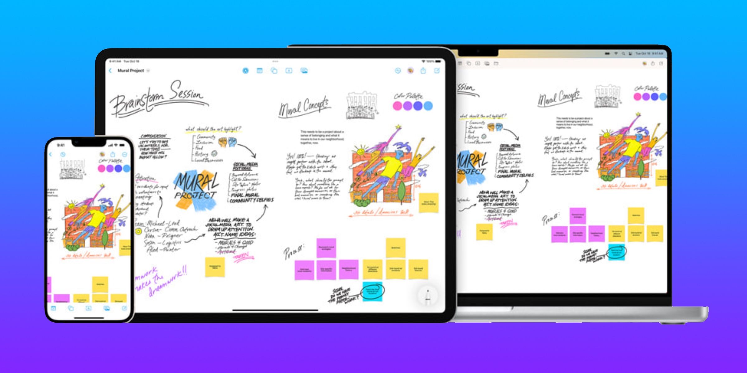 La toute nouvelle application Freeform sur iPhone, iPad et Mac.