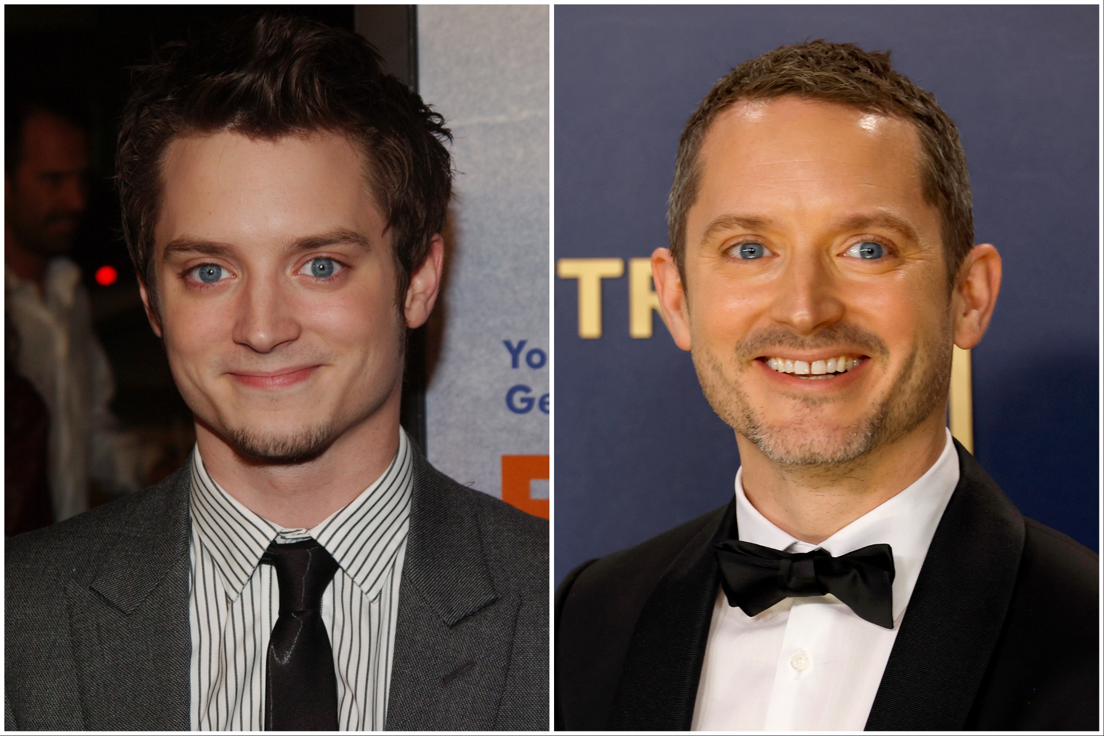 Elijah Wood, membre du casting de « Eternal Sunshine of the Spotless Mind », en 2004 et 2024.