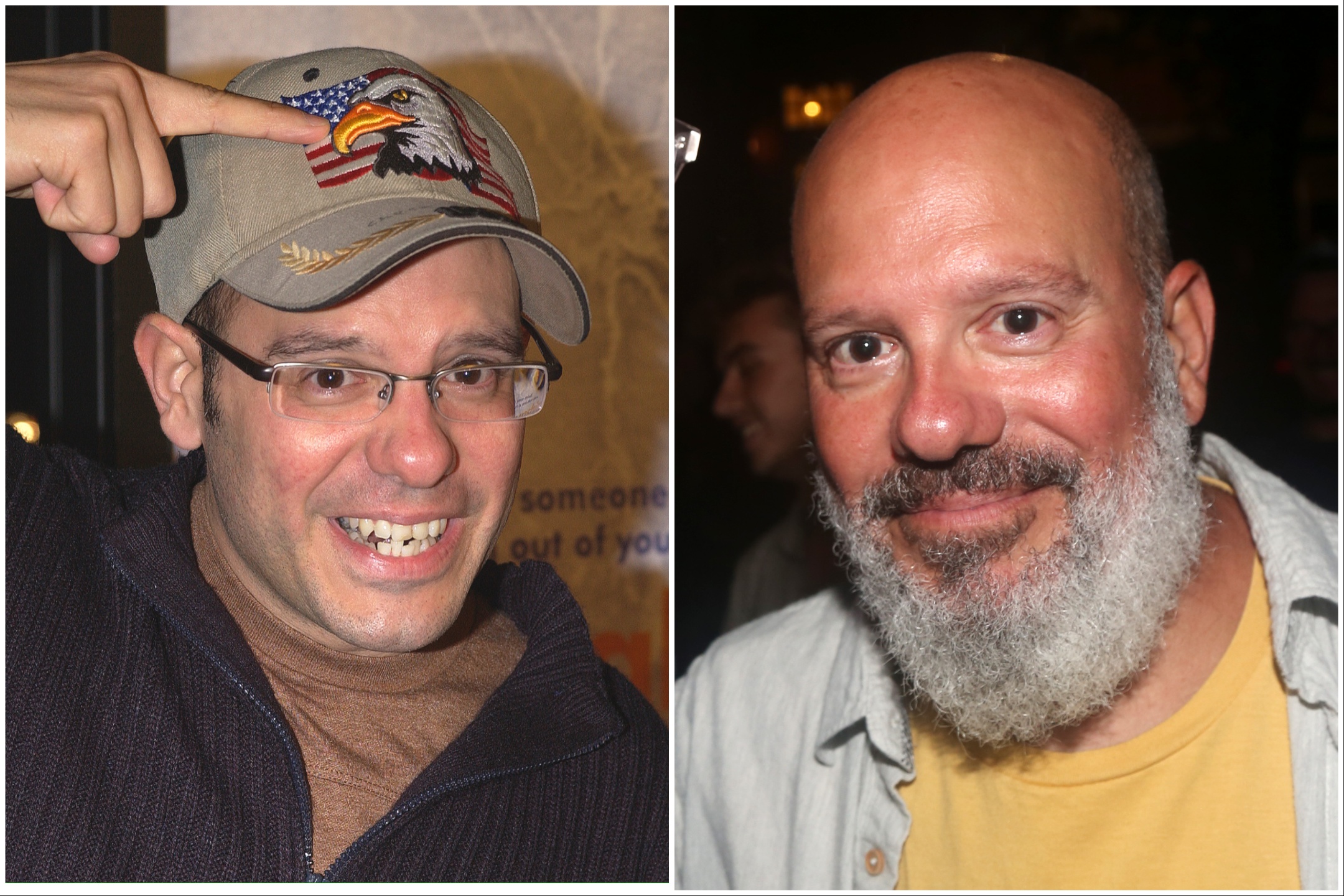 David Cross, membre du casting de « Eternal Sunshine of the Spotless Mind », en 2004 et 2021.