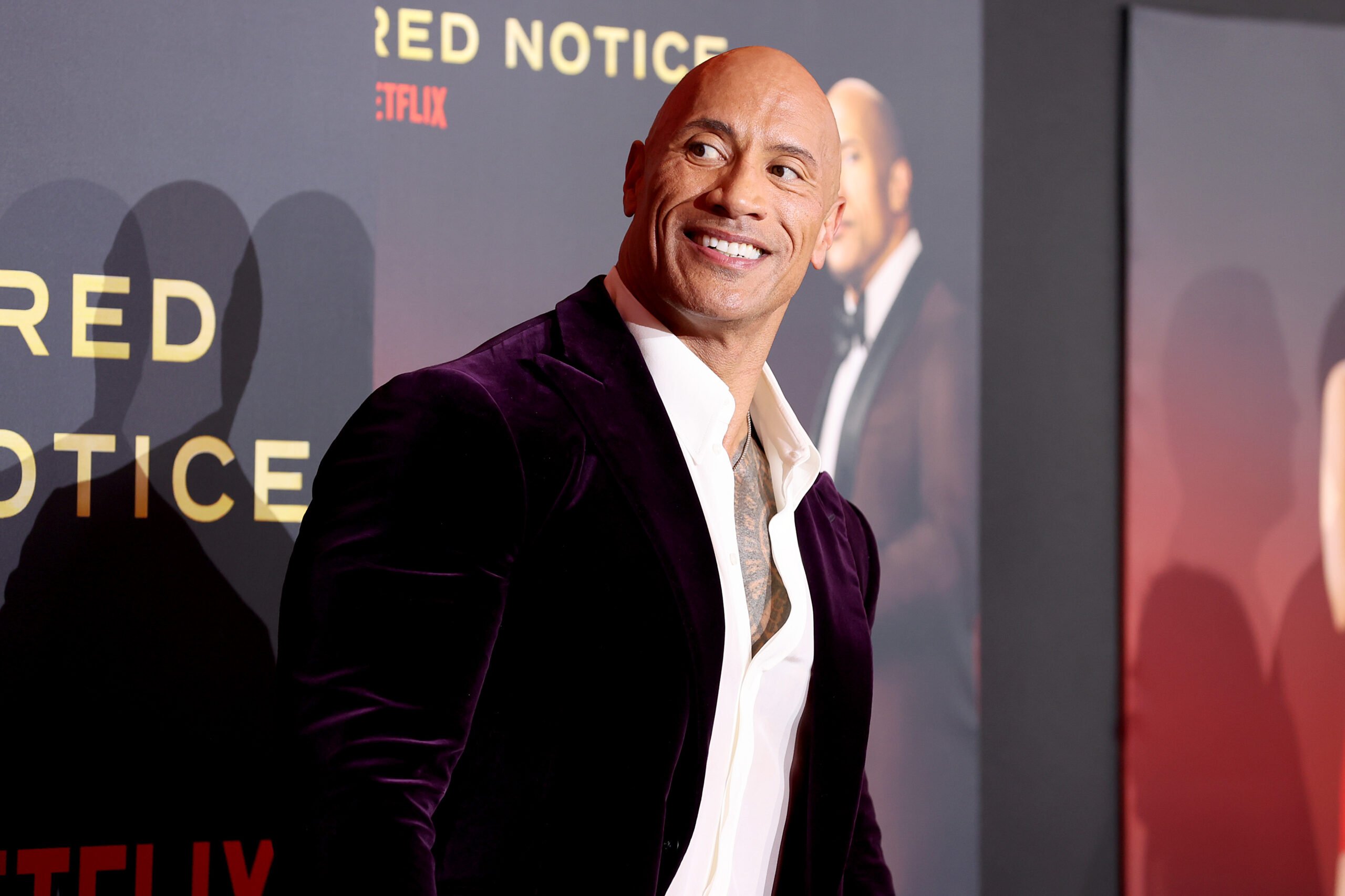 Dwayne Johnson à la première de son film Netflix 