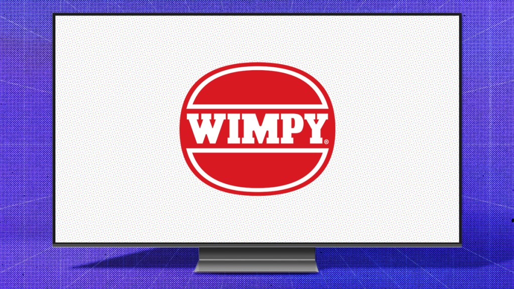Logo Wimpy sur un téléviseur.