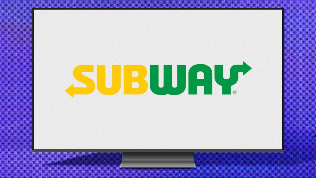 Logo du métro à la télévision.