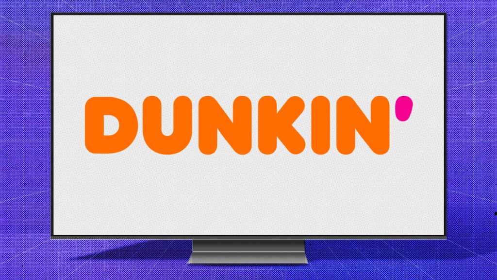 Logo Dunkin à la télé.