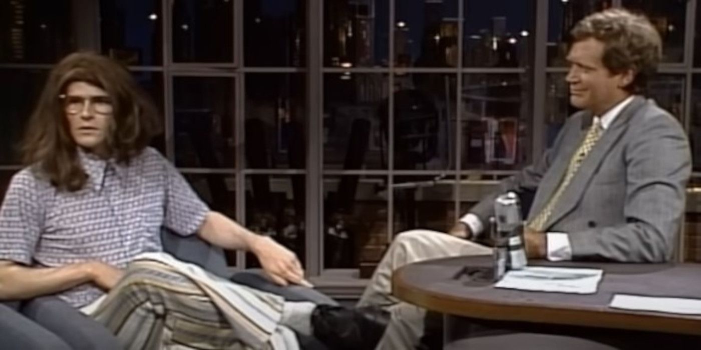 David Letterman tente d'interviewer l'acteur Crispin Glover dans The Late Show with David Letterman