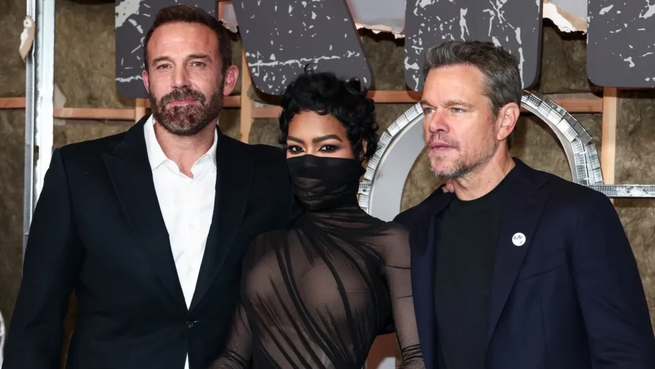 Teyana Taylor vue en train de célébrer avec Ben Affleck et Matt Damon après la première de « The Rip »