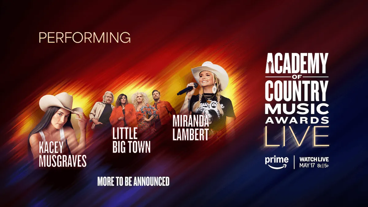 Illustration clé des ACM Awards 2026 mettant en vedette Miranda Lambert, Kacey Musgraves et Little Big Town